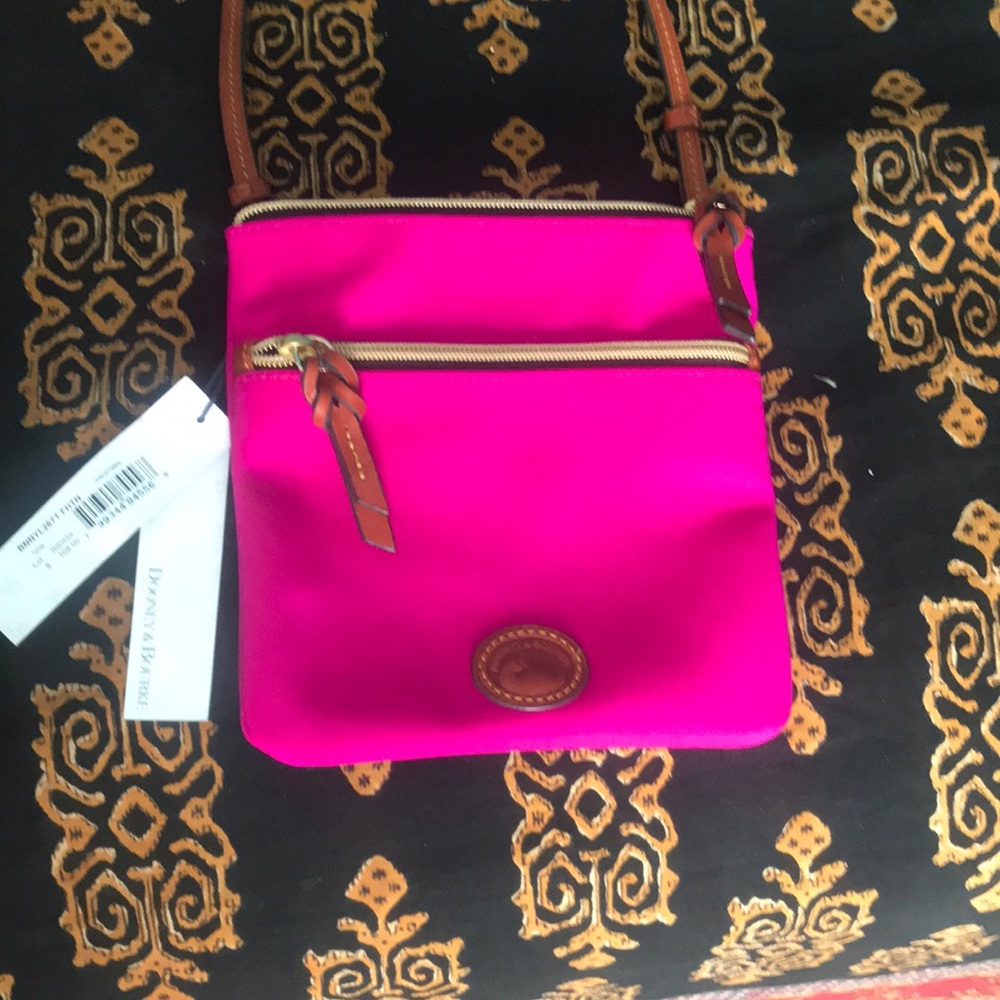 Fuchsia Dooney & Bourke Nylon Crossbody Purse